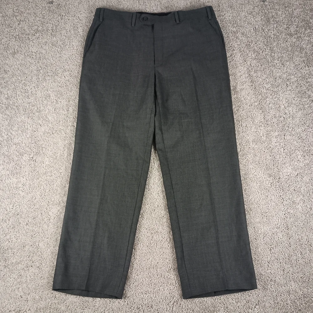 Lauren Ralph Lauren 36x32‎ Wool Flat Front Grey Mens Dress Pants